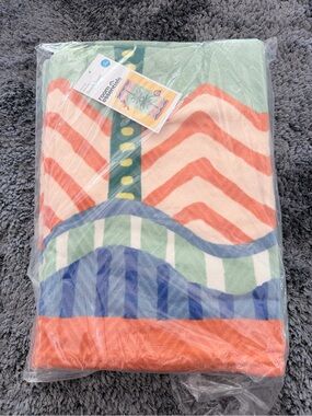 Room Essentials Coral, Mint & Blue Chevron Palm Beach Towel
